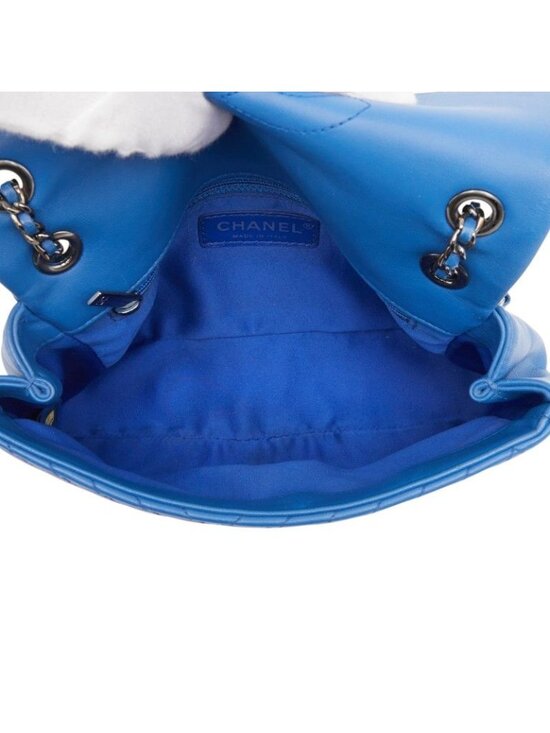 Chanel Chez Blanc Stitch CC Logo Shoulder Bag Blue Leather display picture 2